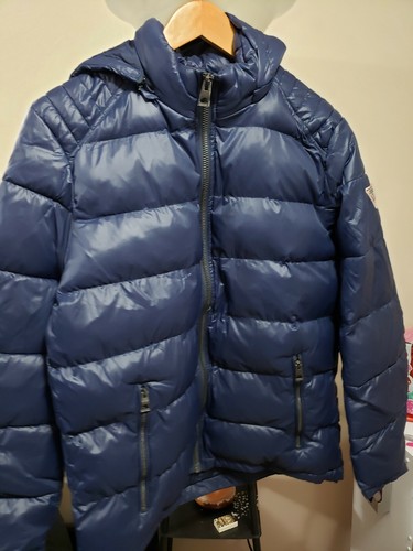 Royal Blue Jacket Puffer Removable Hood 