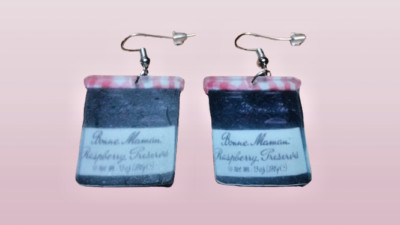 Bonne Maman Raspberry Reservé Jam Jar Earrings for Women
