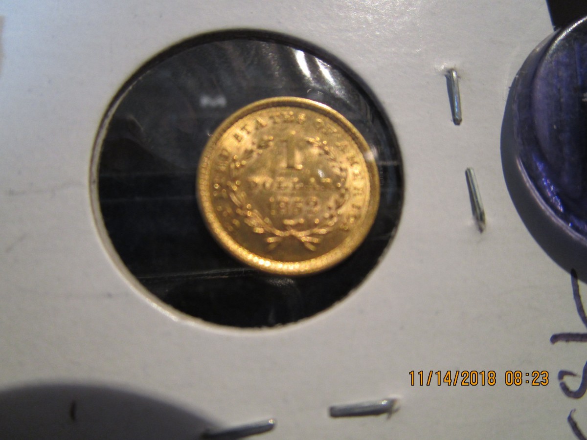1852 $1.00 Gold T-1 Mint State +++++ | eBay