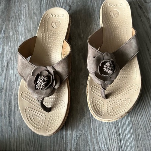 Crocs Cork Wedge Flip Flops Sandals Size 10 | eBay