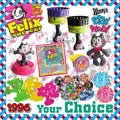 Wendy's 1996 FELIX the CAT Zoetrope PLUSH Stuffed Skidoo Cartoon
