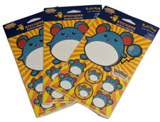 3x Vintage 2000 Pokemon Marill Sticker Sets, 6 Sheets Total, American Greetings