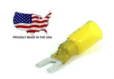 MVP 25 Yellow Heat Shrink 18-22 AWG Spade Fork Wire Connector Terminal #6 Stud