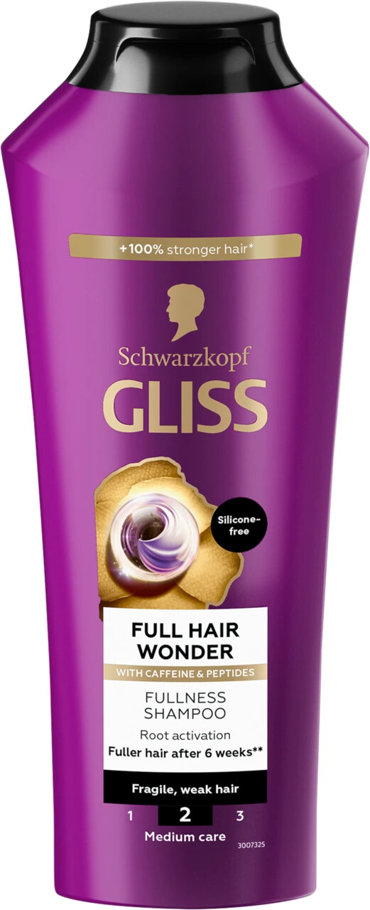 Schwarzkopf Gliss Full Hair Wonder Caffeine & Peptides Fullness Shampoo 400ml
