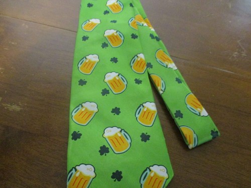 Cravate Vintage Hortex Trèfles 100% Polyester - Fabriquée En Irlande, Style Saint-Patrick