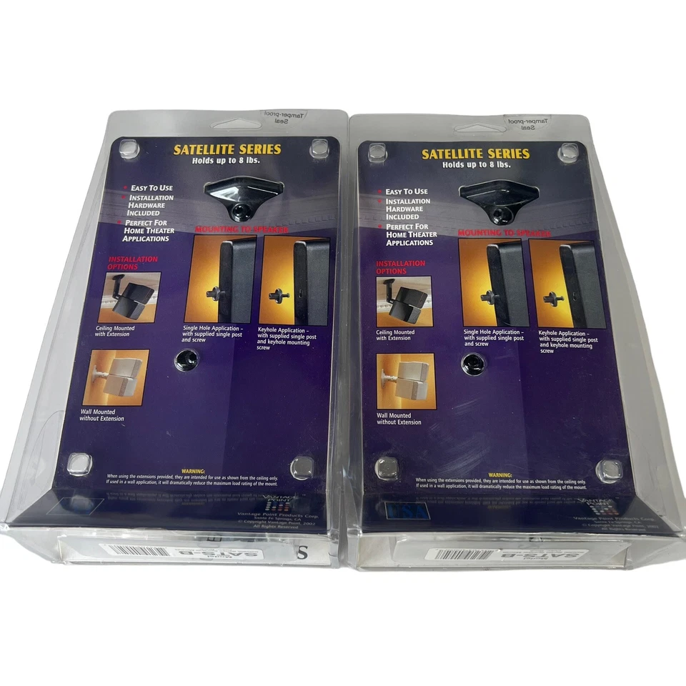 Pair Of Vantage Point SATS-B Universal Satellite Speaker Mount - Black set of 2 - Image 3 of 4