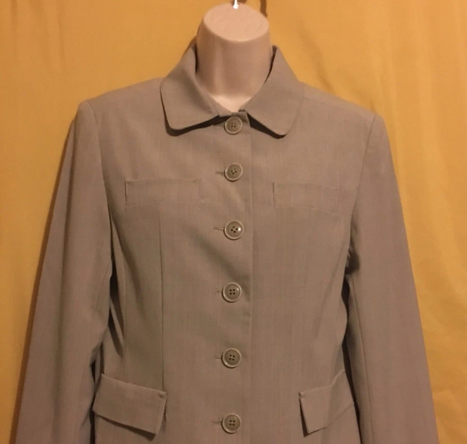 Rafaella Petites 女式绳棕褐色 2 路弹力窗玻璃西装夹克 10P $94 — 第 2/4 张图片