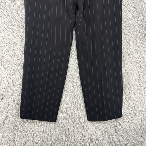 Kasper Pinstripe Pants Suit Womens 12P Black Career Office Workwear Chic Classic - Picture 18 of 19