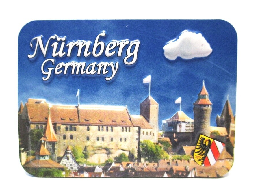 Nuremberg relief 3D look uneven magnet Germany souvenir 9 cm