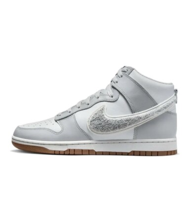 Nike Dunk Hi Retro University Herren UK 9 EUR 44 (DR8805 003) Grau Weiß