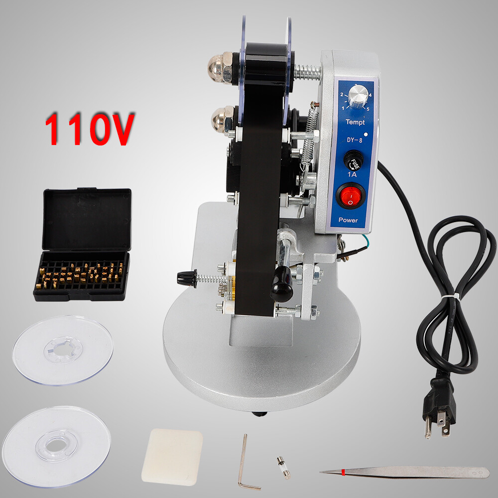 110V DY-8 Manual Ribbon Coding Hot Foil Stamping Machine Batch Date Code Printer