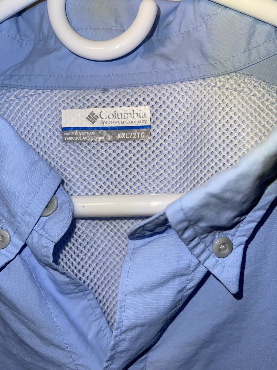 Chemise Columbia PFG Omni-Shade Manches Longues - Homme - Taille XL - Bleu Pêche