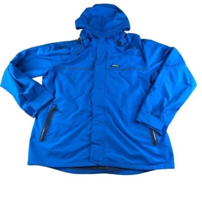 Lands End Mens XL/T Blue Nylon Spring Coat, Windbreaker, Jacket