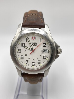 Wenger Swiss Military Vintage 90's Men's Date Dial Leather Watch