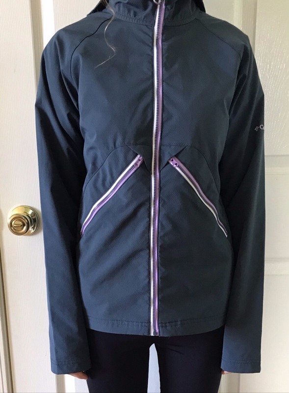Columbia Blue Jacket Windbreaker Rain Blue Girls Youth Size 14-16 14 15 16 Years
