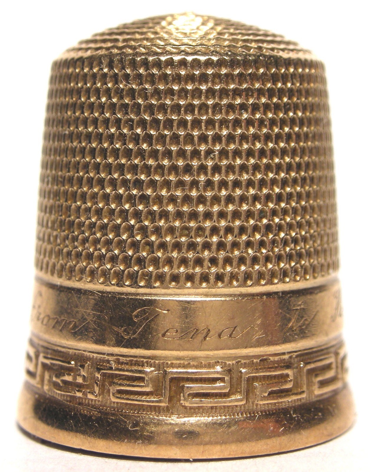 Simons Bros. 10K Gold Greek Key Thimble in Original Marshall Field Chicago Box eBay