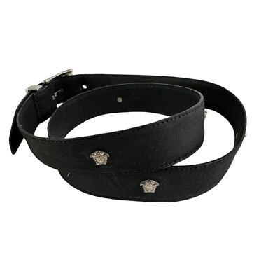 Genuine GIANNI VERSACE Black Leather Studded Medusa Unisex  display picture 1