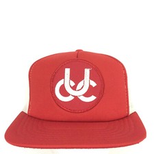 Vtg UCC Patch Cap Logo Mesh Foam Snap Back Trucker Baseball Farming Hunt Dad Hat