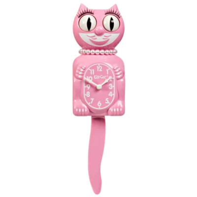 RETIRED Limited Edition Pink Satin Lady Kit-Cat Klock kat clock