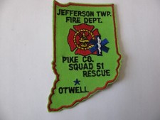 INDIANA IN - Otwell Jefferson Township EMS Fire Rescue Dept Patch Sew On 2"