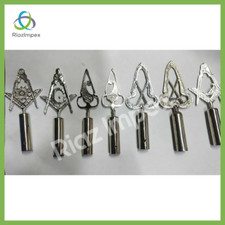 BLUE LODGE RODS & TOPS, MM ,Silver Color Freemason Masonic Pole Topper PACK OF 7