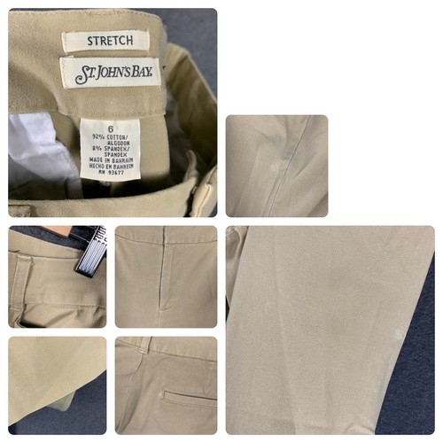 Pantaloni eleganti St Johns Bay 6 donna bootcut beige vita media elasticizzati 27x26 - Foto 11 di 11