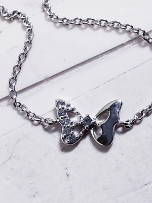 Child's Vera Wang White Topaz Butterfly Bracelet in 925