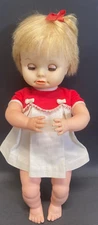 1966 Vtg 18” Baby Magic Doll Deluxe Reading Outfit Mouth Arms Move