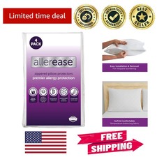 Set of 4 AllerEase Standard/Queen Pillow Protectors - Allergy Temperature B...