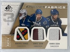 2007-08 SP Game Used Daniel Sedin Henrik Sedin Robert Luongo Patch /10