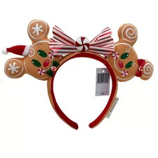 Disney Parks Ears Minnie Ears Bow 2022 Christmas Gingerbread Exclusive Headband