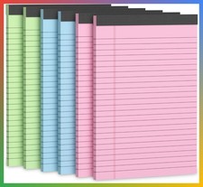 Note Pads 5x8 Narrow Ruled Writing Pads 6 Pack Colored Legal Pads