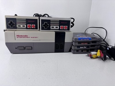 Original Nintendo NES Console Bundle 2 Controllers & 4 Games - All Tested Retro