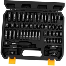  1/4" Drive Impact Socket Set, 56-Piece Standard SAE (5/32 to 9/16 inch) and 