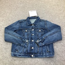 Lucky Brand Jacket Mens Large Blue Denim Bomber Trucker Button Front Casual