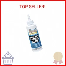 Aleene's Permanent Fabric Glue 4 fl oz, Machine Washable Adhesive, No-Sew Strong
