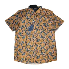 William Murray Button Down Golf Shirt Men's Tropical Mums Large L Retail $88