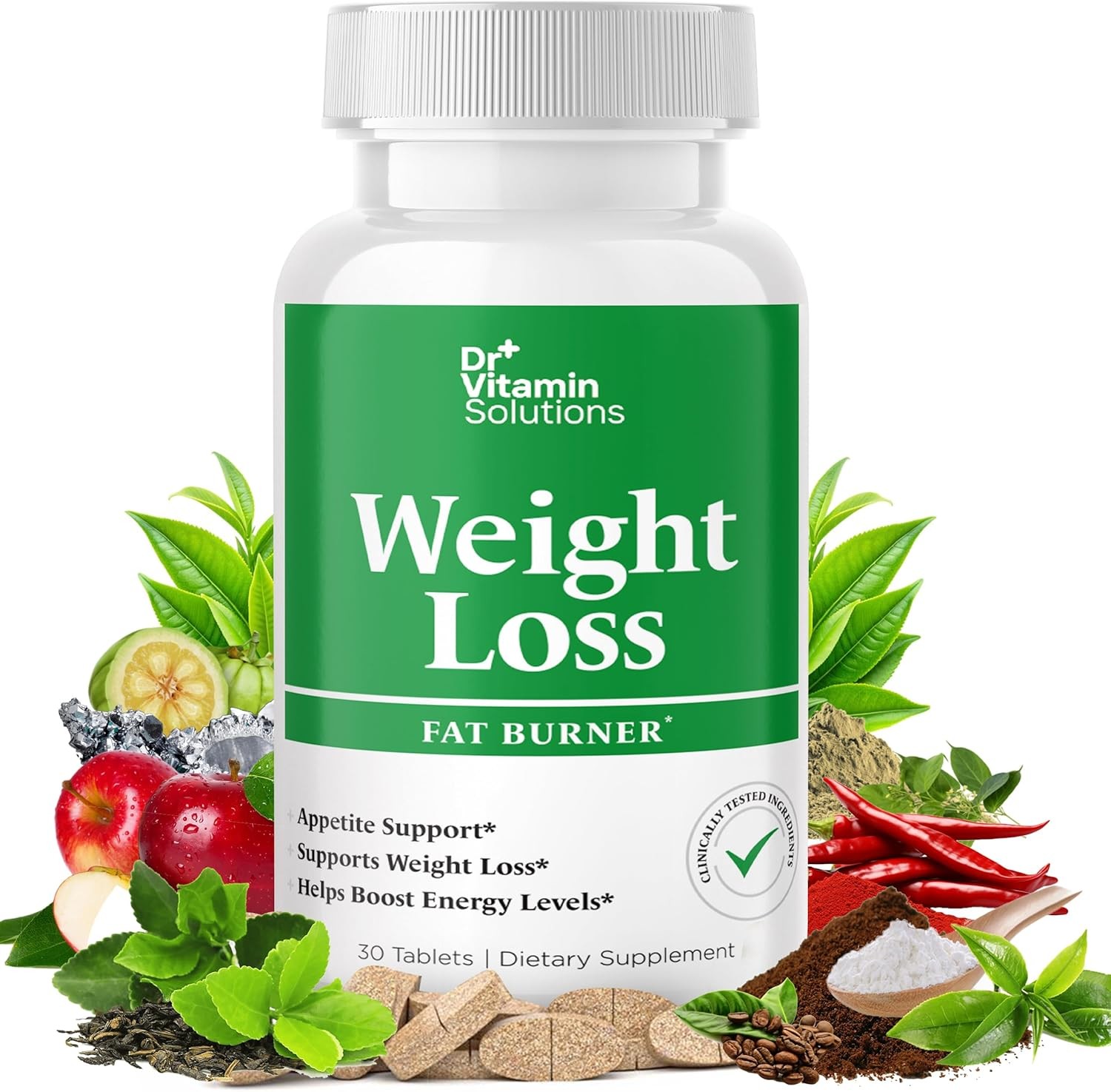 Weight Loss Supplements for Women & Men - Includes Green Tea Extract, Chromium,