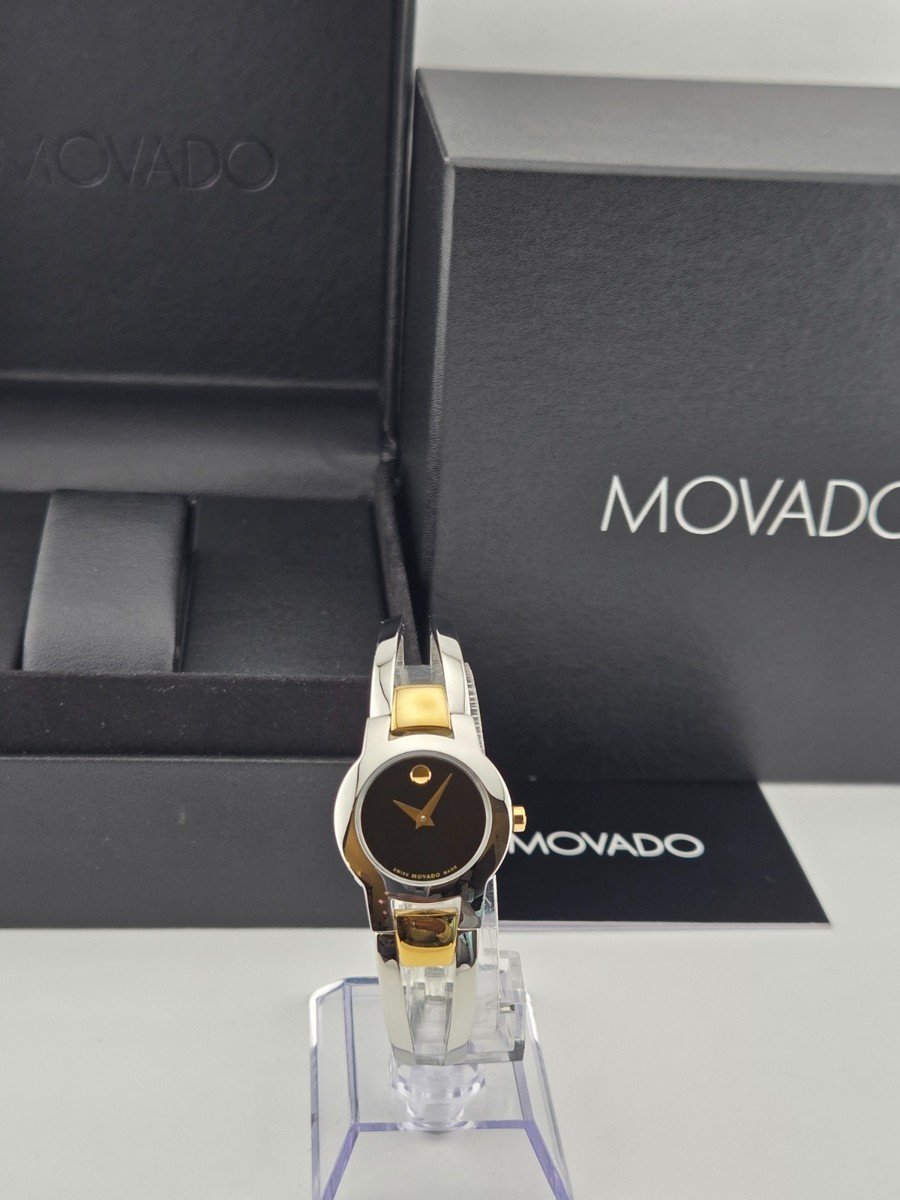 Movado Amorosa 0606893 Women's Black Dial Stainless Steel Watch