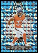 Audric Estime 2024 Panini Mosaic Mosaic Reactive Blue #392 Denver Broncos