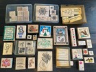 Vtg Wooden Stamps Rubber Mounted Christmas Lot Of 47 Craft Holiday Stampin’ Up — photo 1