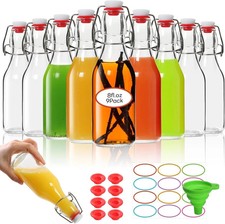 8 oz Swing Top Glass Bottles with Lids 9 Pack- Airtight Flip Top Glass Bottle...