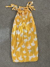 DVF Target Diane Von Furstenberg Smocked Tie Strap Ginkgo Yellow Dress XXS New