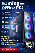 Gaming PC Büro PC | RTX 3050 6GB | 16-32GB RAM | SSD | Windows 11Pro