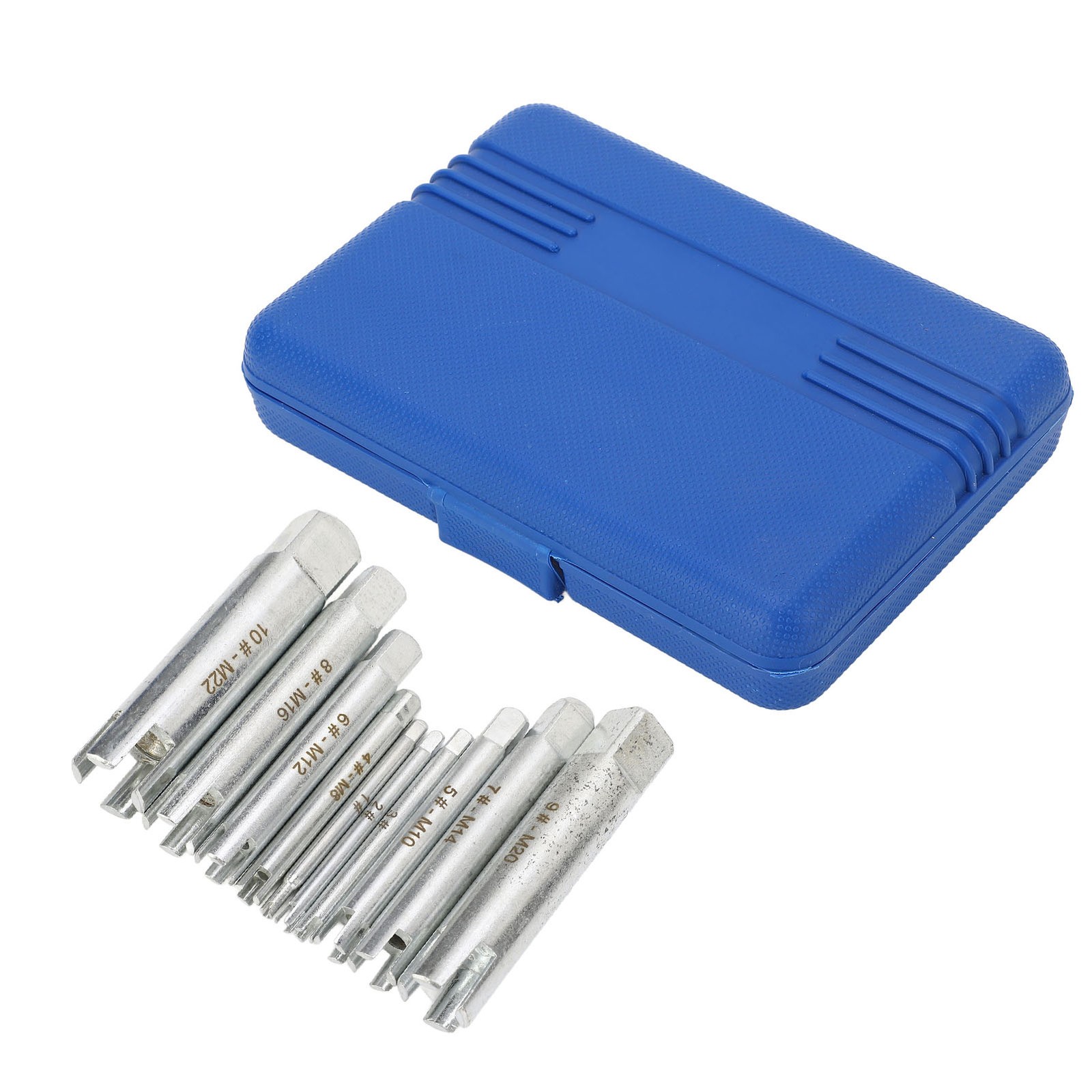 10Pcs Screw Tap Extractor Set Quenched Alloy Steel Broken Screw Removal Tool Wit