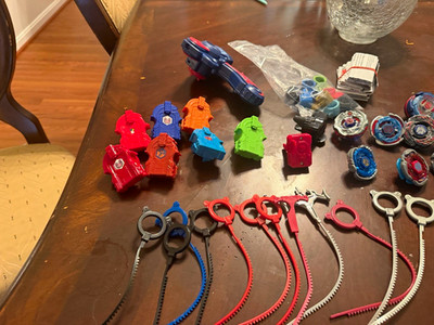 Beyblade Metal Fusion lot stadium launches and ripcords