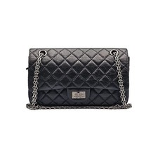 CHANEL A37586 Black Vintage 2.55 Flap Small Chain Shoulder Bag (29 144188098