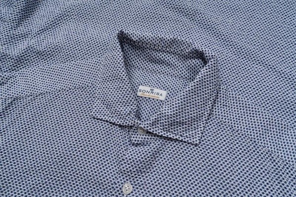 Men Sonrisa Shirt Navy Cotton 40 /L / 48