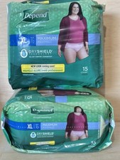 2-Depend Fresh Protection Adult Incontinence Underwear for Women XL 15ct Ea  30