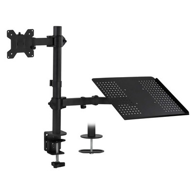 Mount-It! Laptop and Monitor Desk Mount with Adjustable Arms, Laptop Tray for...